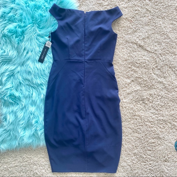 🦋NWT! Neiman Marcus Navy Blue Dress SZ 8 No where to wear - Picture 13 of 16